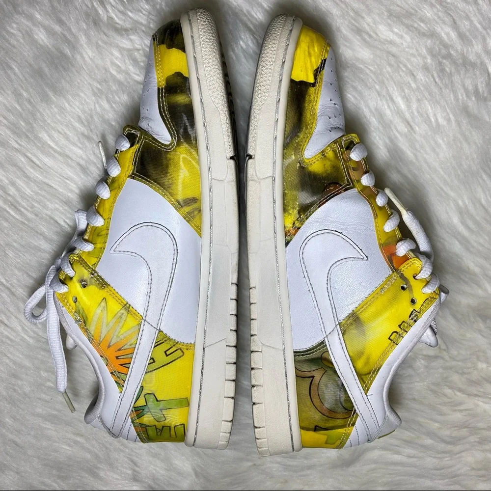 VTG NIKE Dunk Low Pro SB White/Yellow DE LA SOUL 2005 DJ Rectangle pre-owned 10 - Picture 3 of 10